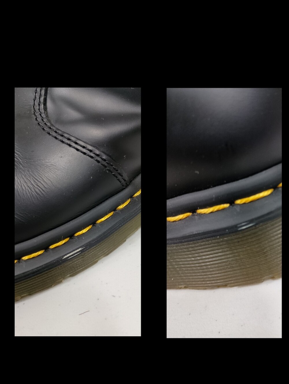 Dr Martens Chelsea Boots Womens 8 Black Leather Yellow Stitch Pull On 2976 - Picture 14 of 16
